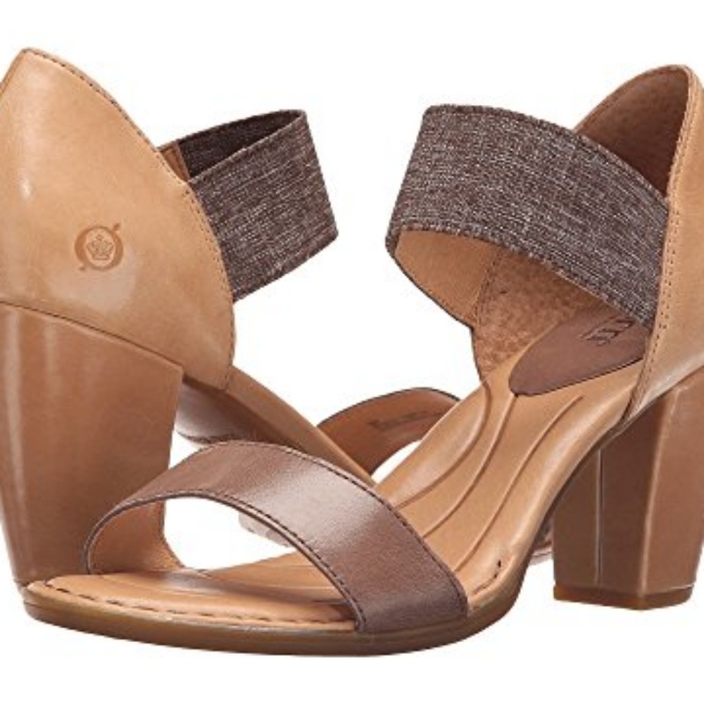 Born Khate Sandle Heels- Natural Brown